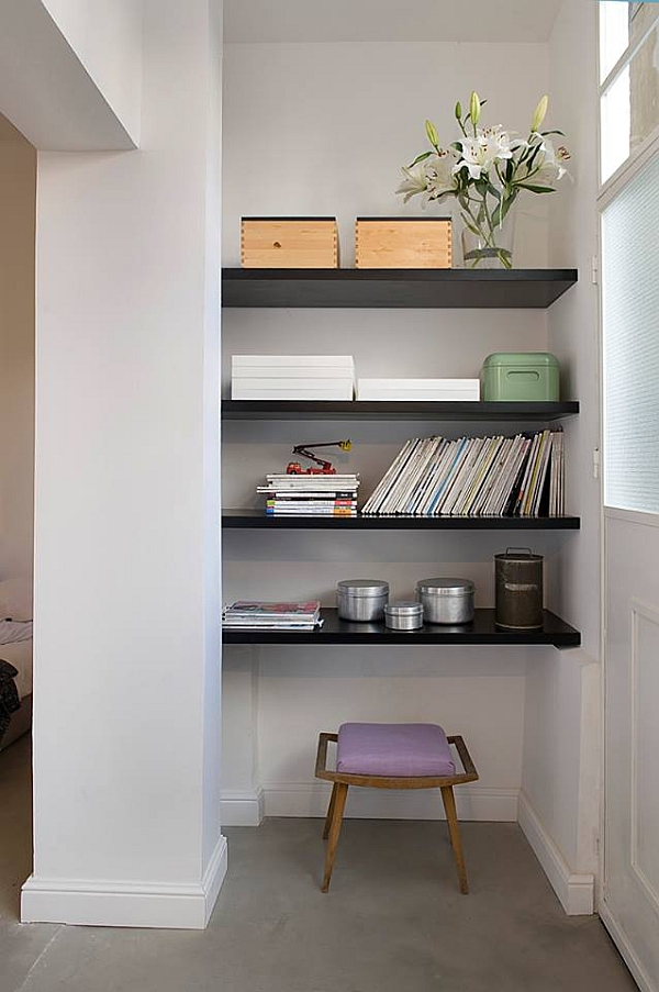 A closer look at the compact study next to the bedroom