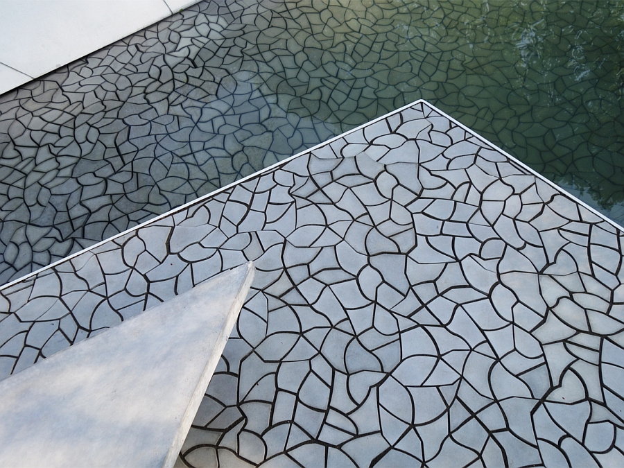 Award winning waterscape garden tile floor at the Chelsea flower show