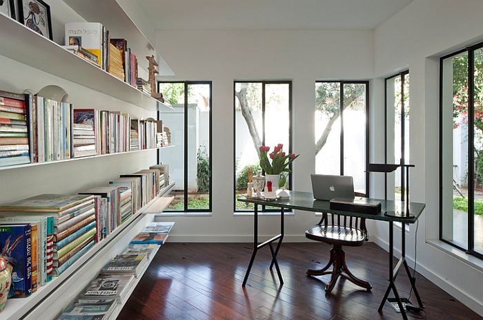 Beautiful home study with ample shelf space