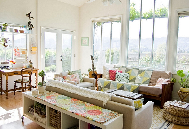 Beautiful living room with simple colors and textures