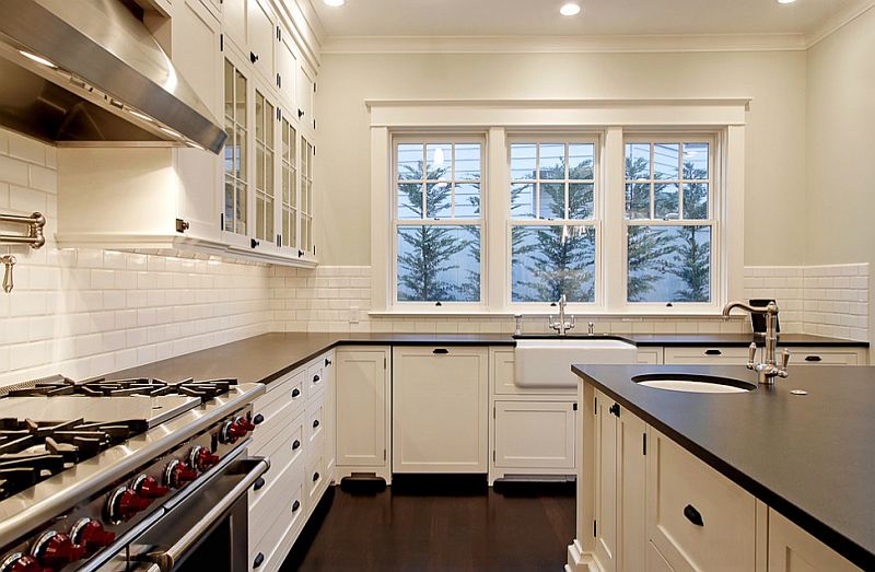 black and white painted kitchen cabinets