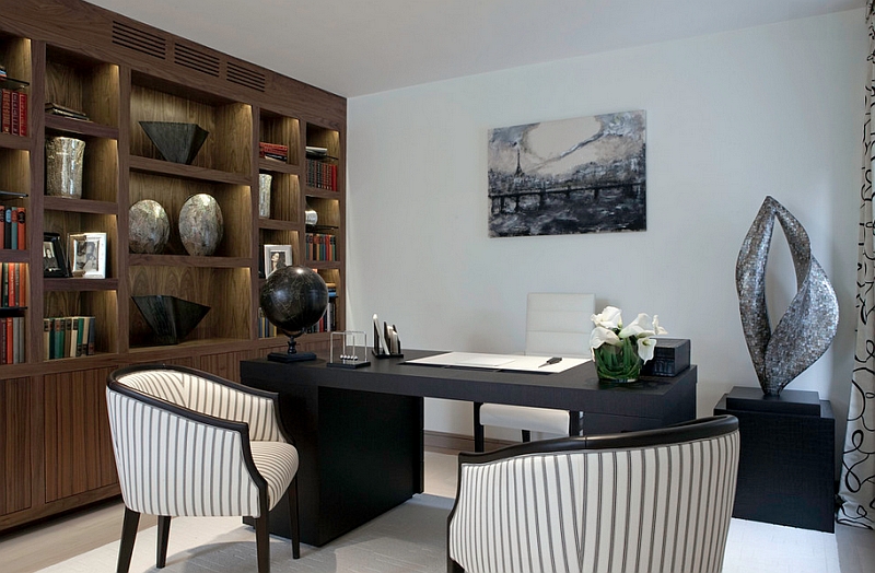 Contemporary home office keeps things simple and elegant