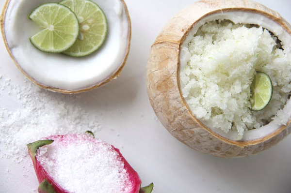 DIY coconut lime body scrub