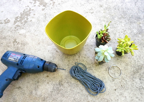 DIY hanging planter supplies