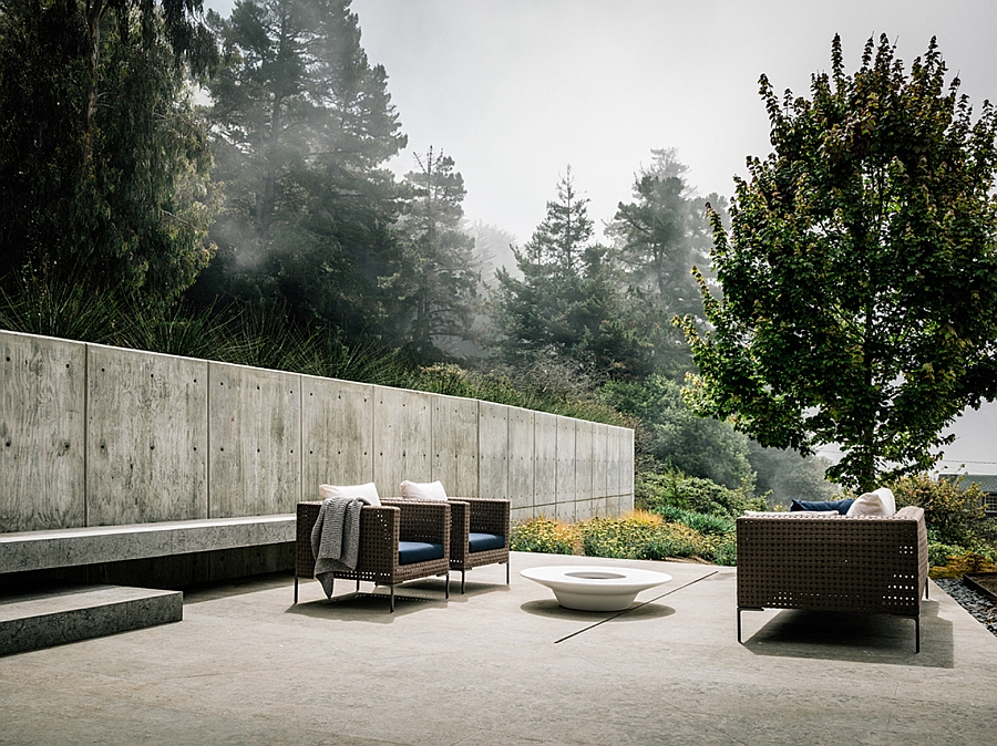 Deck space next to the concrete structure that offers ample privacy