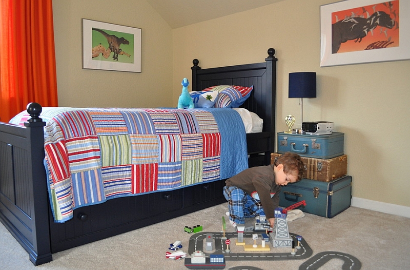 Dino wall art and the plush toys can be switched out easily when your kid finds a new passion!