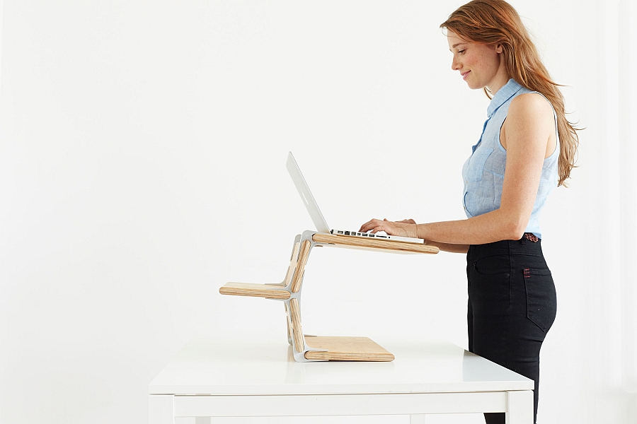 Eco-friendly and versatile desk stand keeps you on your toes!