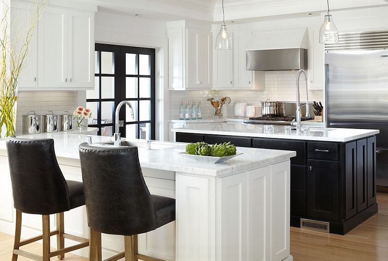 Fabulous and ergonomic black and white kitchen