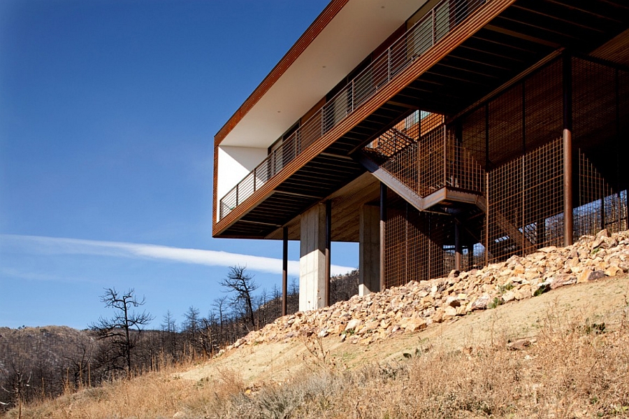 Fire ressitant steel siding of the Fourmile Canyon House