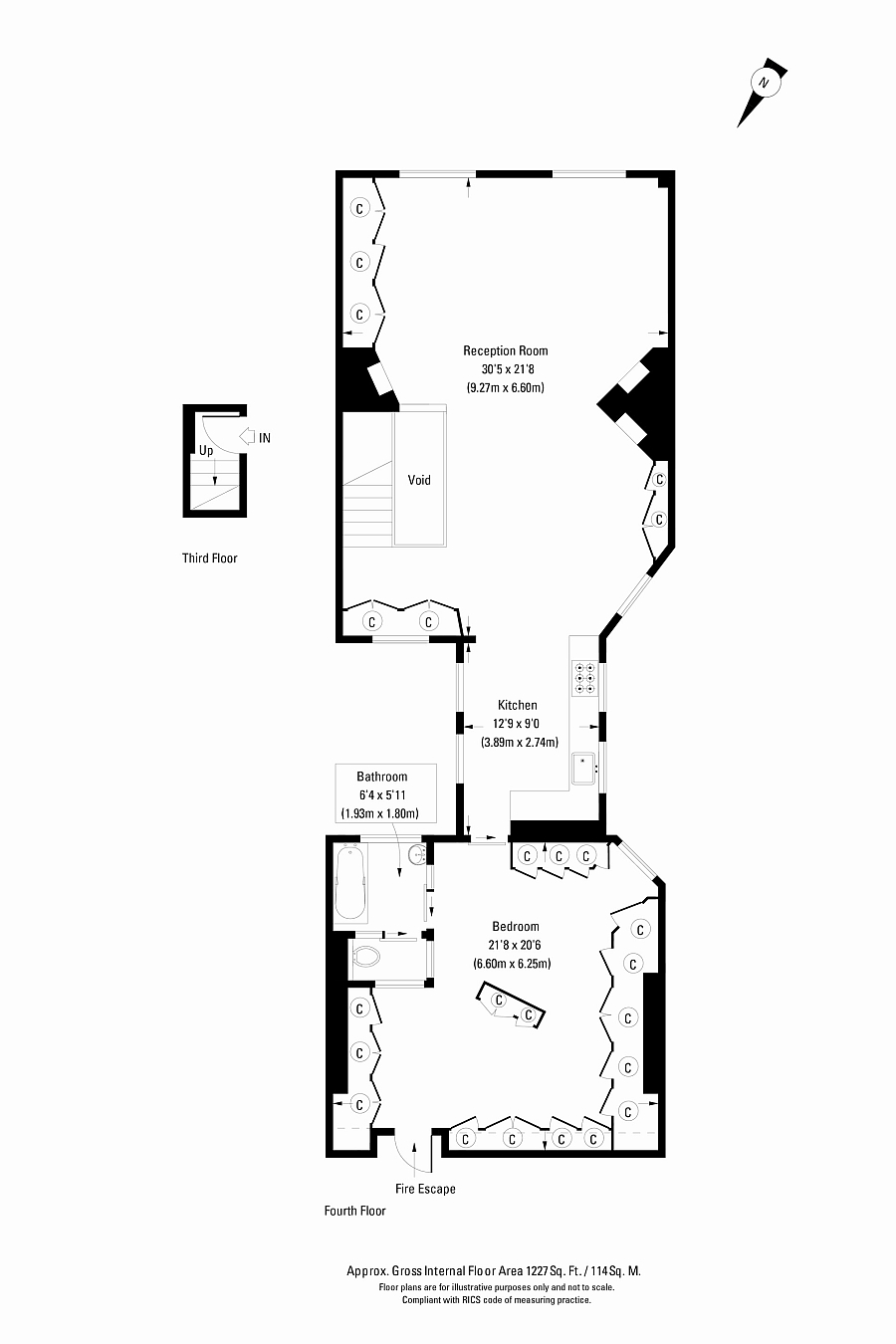Floor plan of the chic Archer Street Apartment