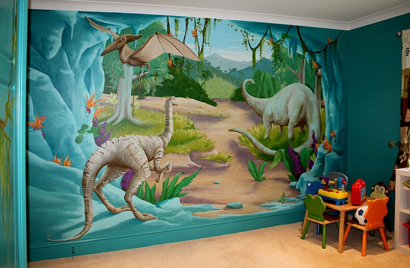 Dinosaur store themed room