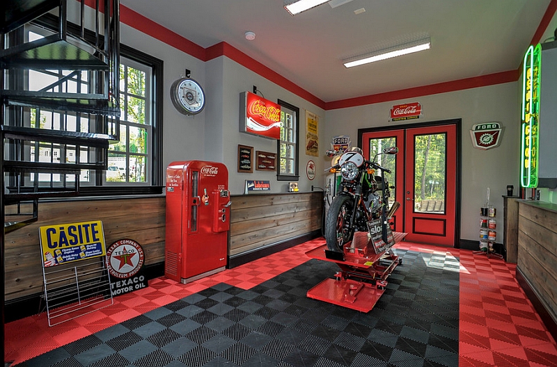 Give your garage a nostalgic makeover with some Coca Cola Decor