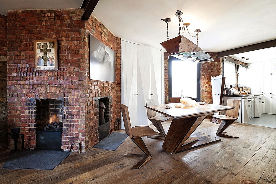 Gorgeous, minimal dining table fits in with the overall appeal of the London apartment