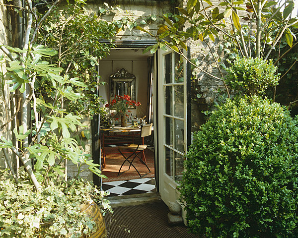 Greenery and french doors