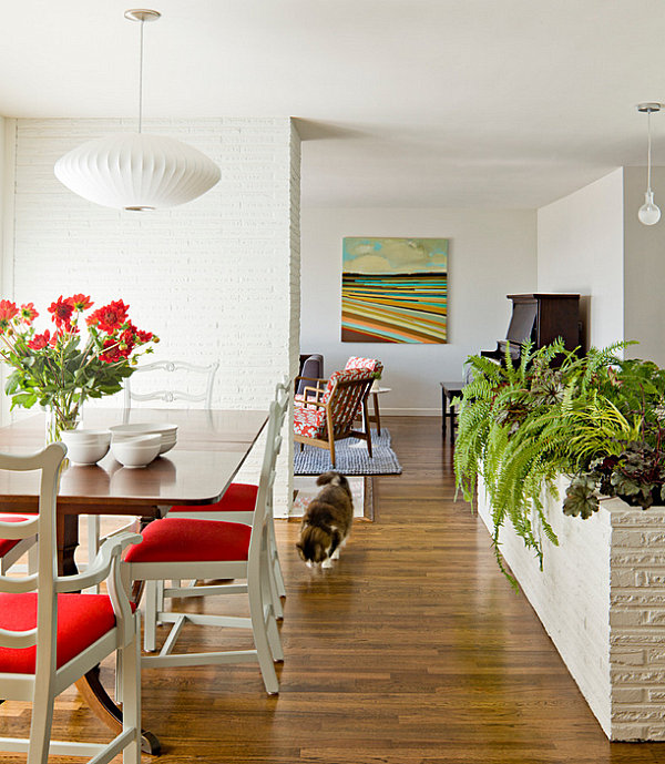 Indoor planter in a white-walled home