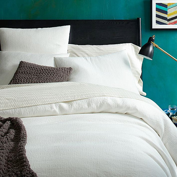 Inviting bedroom with teal walls