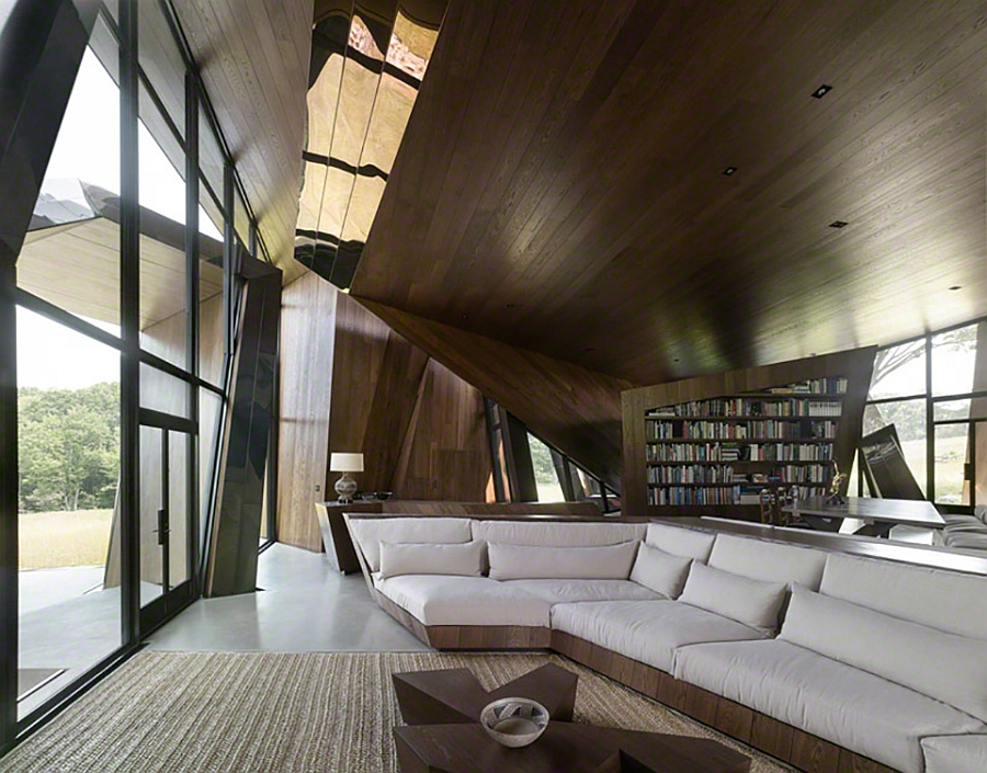 Living room of the stunning sculptural house