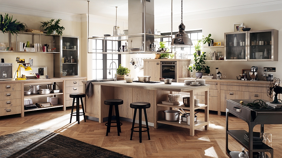 Lovely use of wood gives the kitchen a vintage appeal