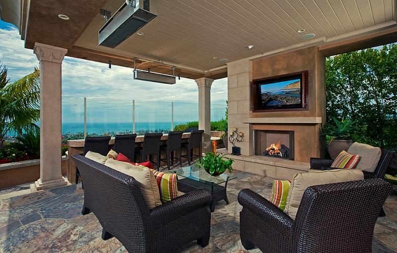 Make sure you are seated at a comfortable viewing distance from the TV above the fireplace