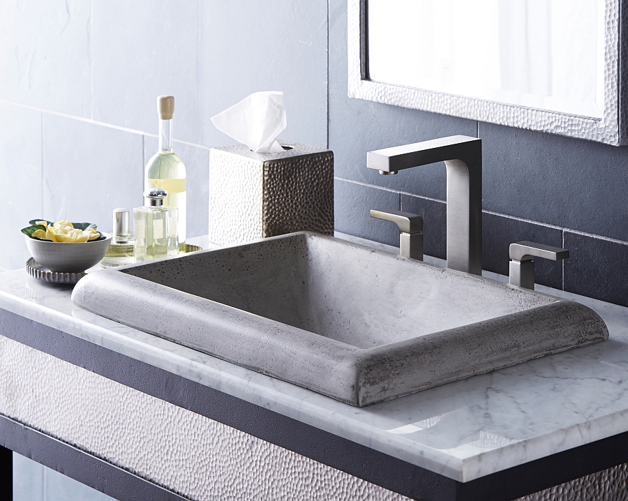 Modern & angular Montecito SInk in Ash