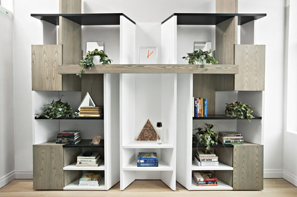 Modern geometric bookshelf