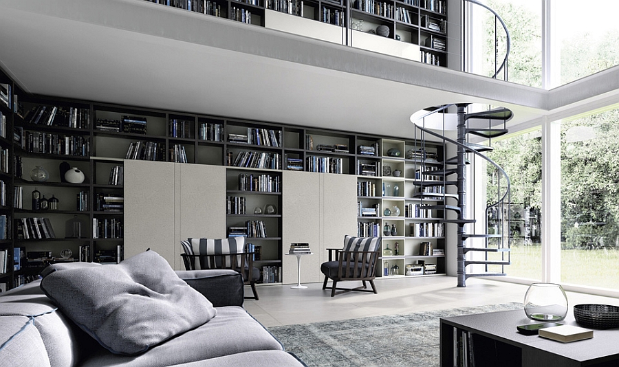 Contemporary Living Room Wall Units And Libraries Ideas
