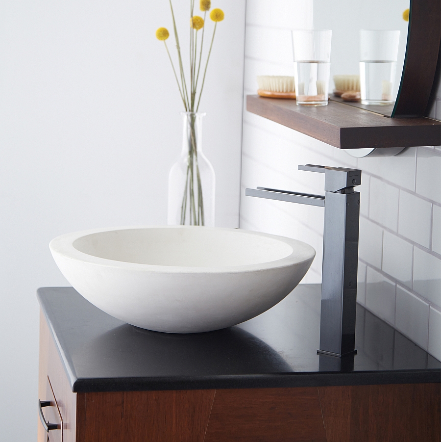 Morro Pearl vessel sink is a perfect half sphere