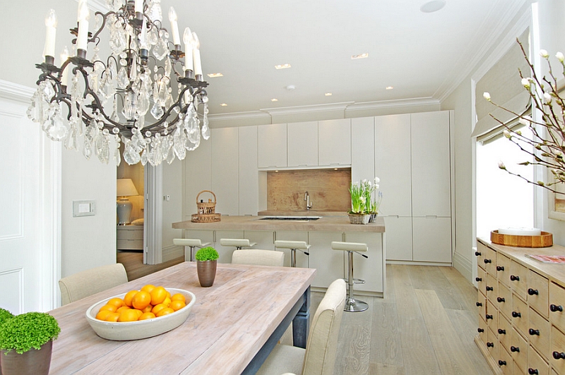 Notice how the Apothecary chest blends in with the contemporary kitchen style