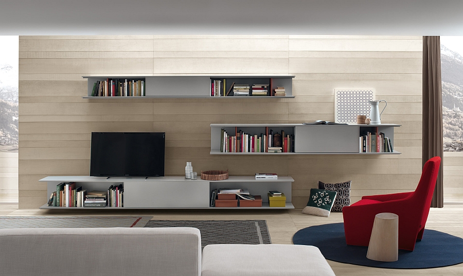 Online wall unit system for living room with a semi-minimal design