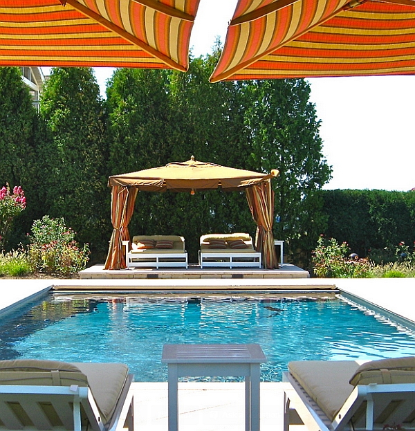 Poolside lounging idea with twin outdoor beds