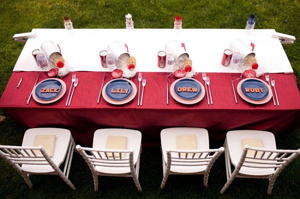 Red, white and blue kids' table