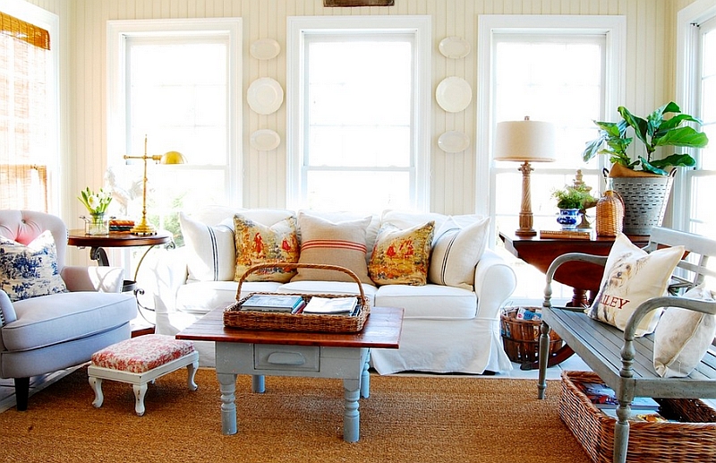 Relaxed vibe and organic textures in the family room