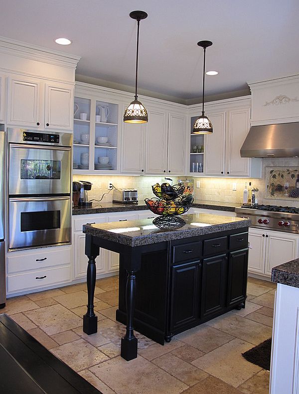 black and white kitchen