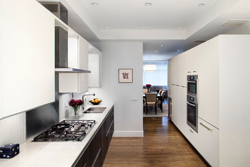 Smart NYC home kitchen uses black in a restrained fashion