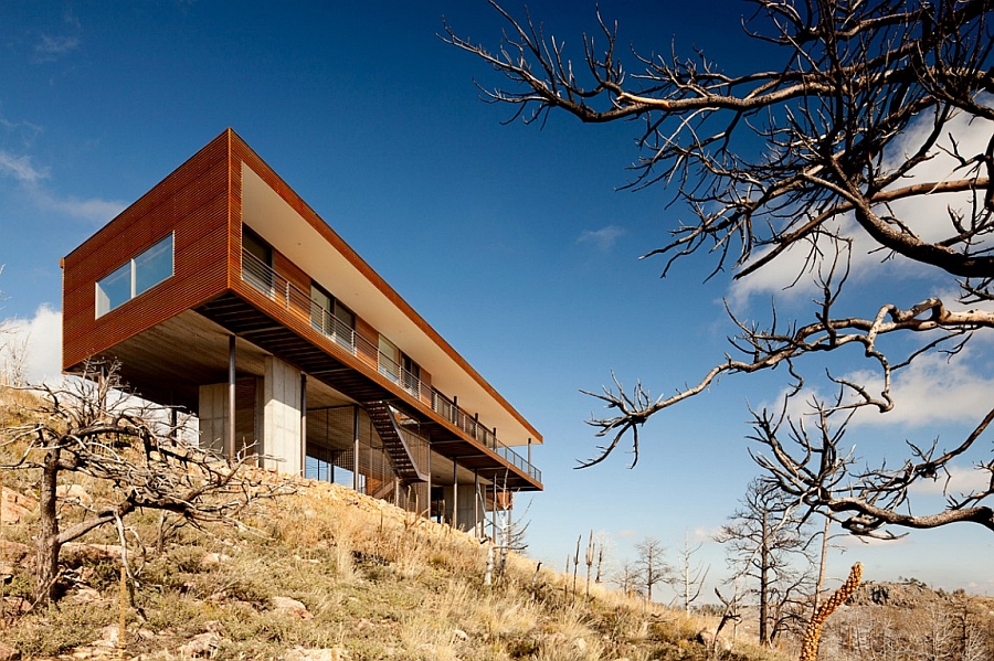 Steel beams give the home owneners some stunning views