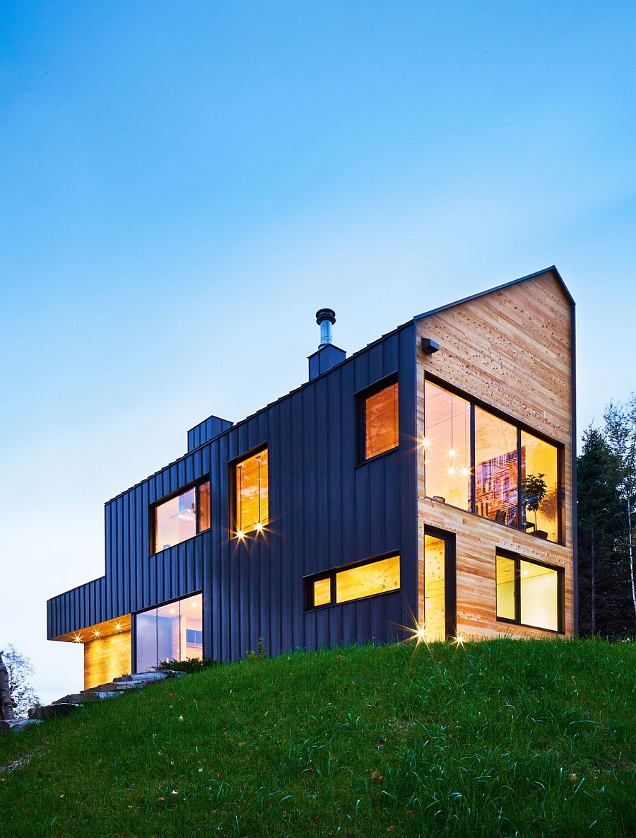 Steel clad exterior of the house
