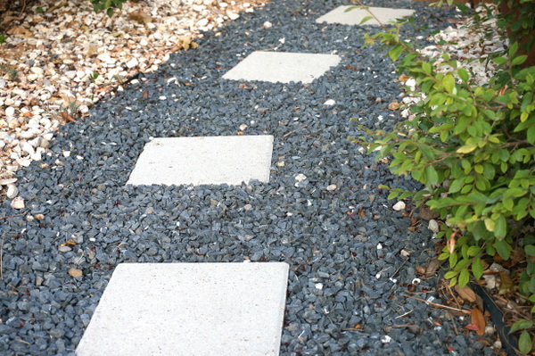 Stepping stones on a gravel path
