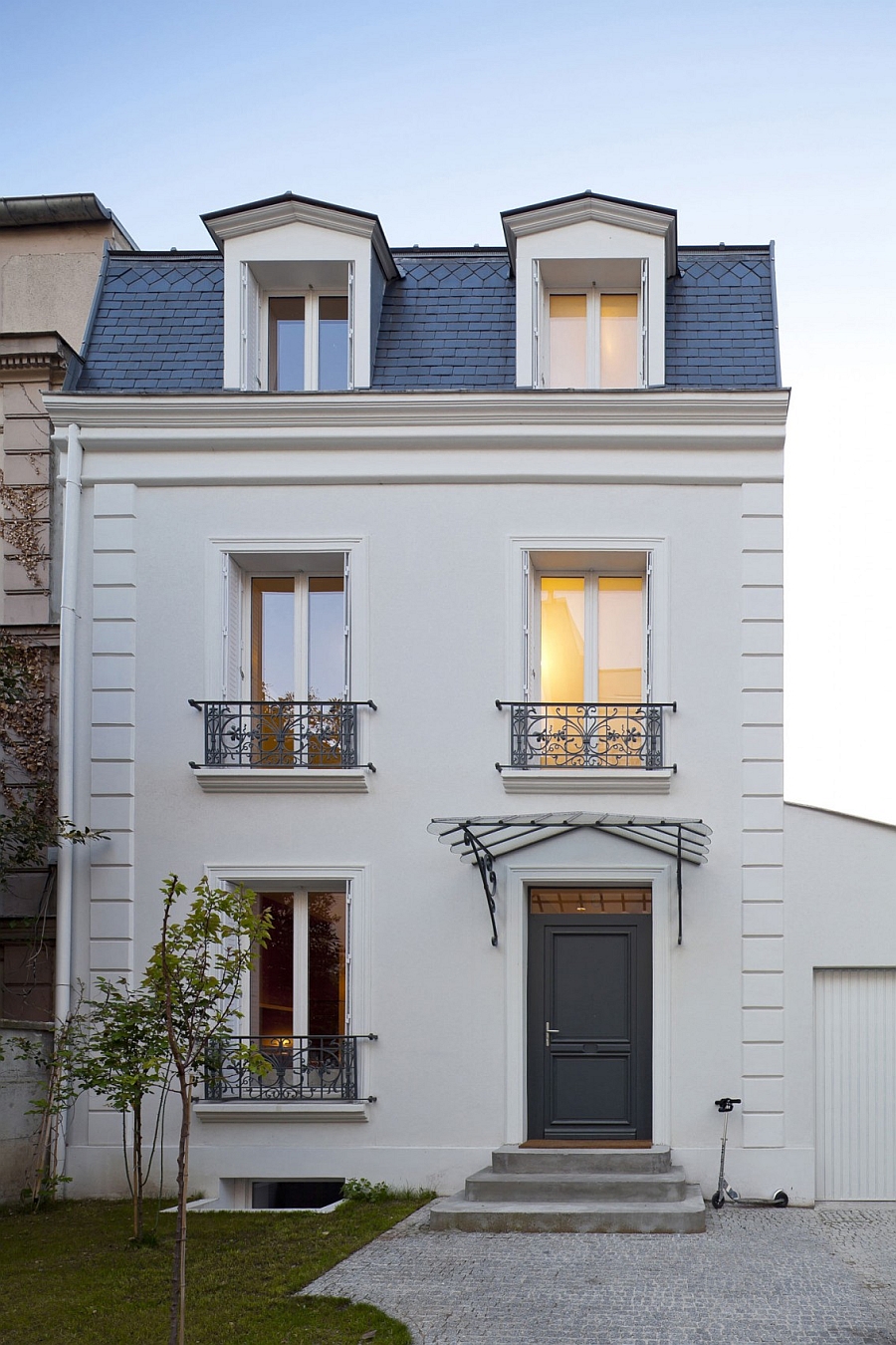 Traditional French House In Vincennes Gets A Sparkling Modern Extension   Street Facade Of The Classic House In Vincennes France 