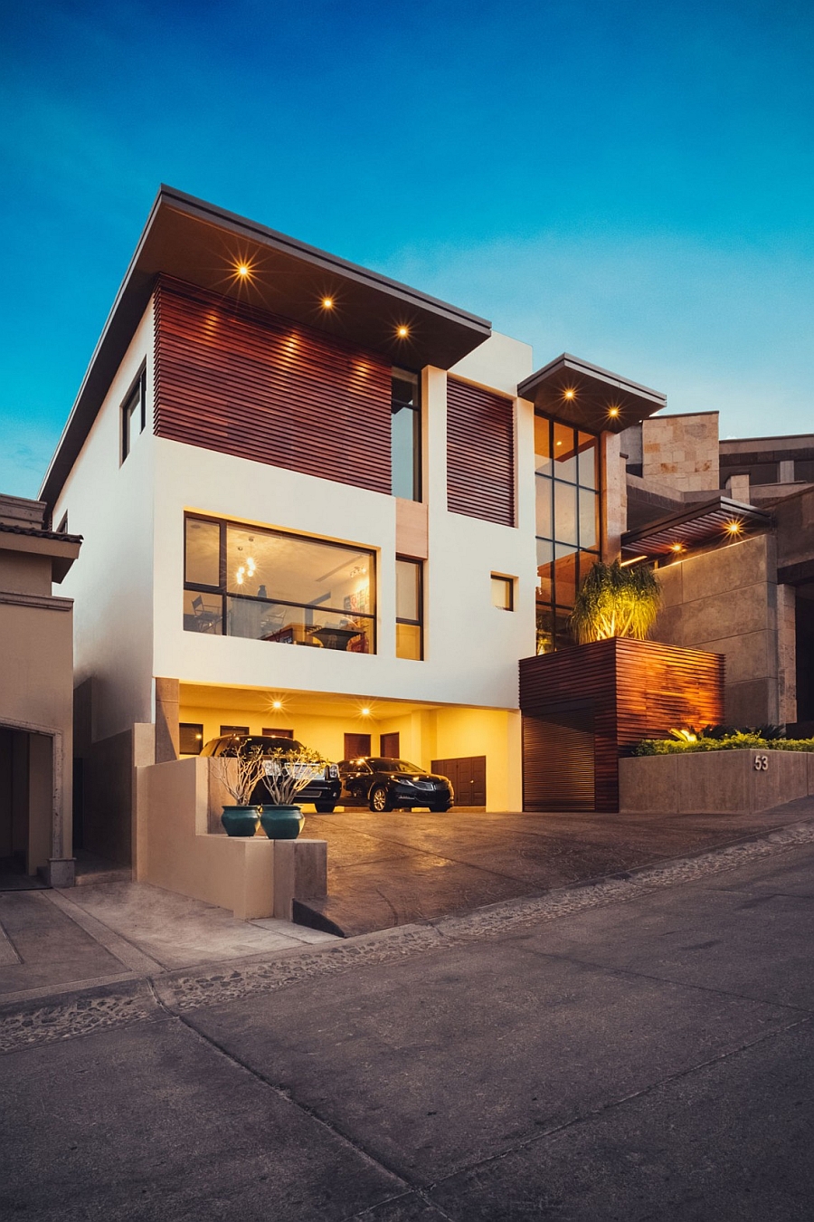 Street view of the lavish private Mexican home