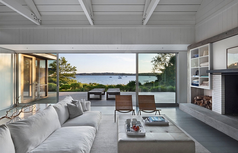 Summer style living room with a beautiful view outside