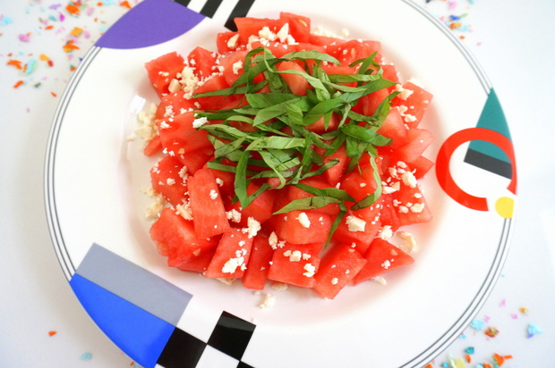 Watermelon, basil and feta