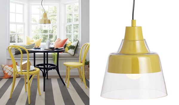 Yellow pendant lamp