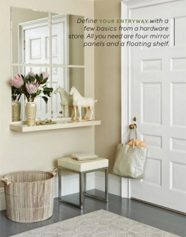 floating shelves entryway