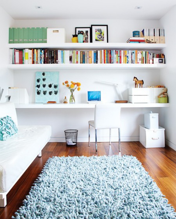 home office floating shelves