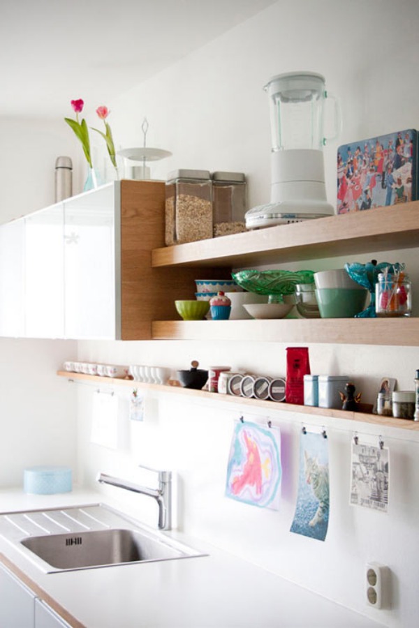 kitchen floating shelves