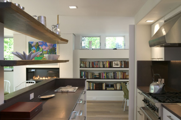 kitchen island floating shelves