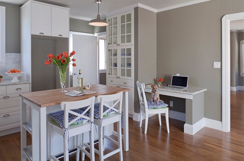 A neutral color scheme allows the rare colorful additions to shine through