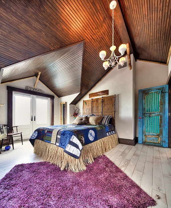 Bedroom of a trendy urban apartment that gives the classic Bohemian style a ravishing reinterpretation
