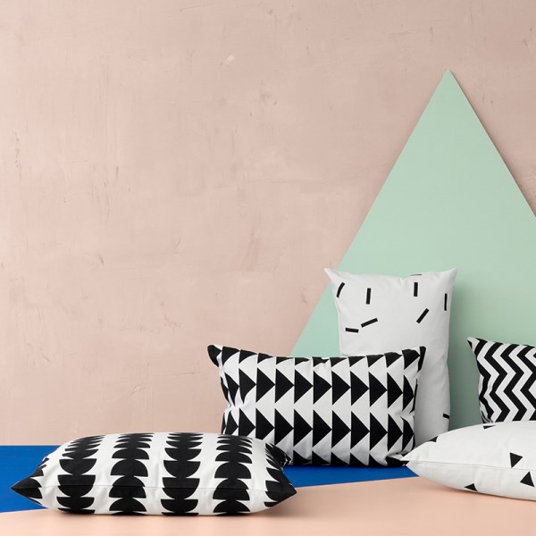 Black and white cushions from ferm LIVING