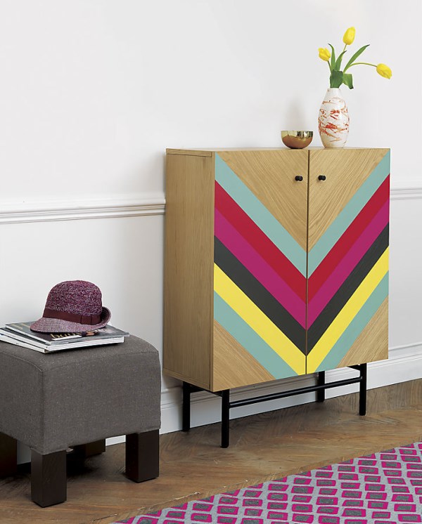 Chevron-pattern cabinet